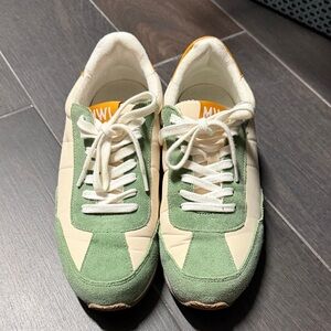 Madewell Green and Cream Sneakers